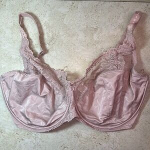 Delimira Beauty Lace Underwire Minimizer Bra Size 36J Beige Nude W578 EUC